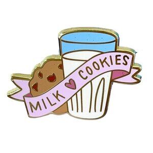 Chocolate Chip Cookies Lapel Pin Milk Cookies Brooch Pin Enamel Jewelry Badge